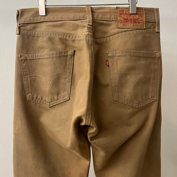 빈티지 리바이스 501 데님 팬츠 브라운