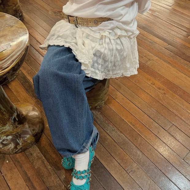 데어드 raw edge coin dote tutu skirt