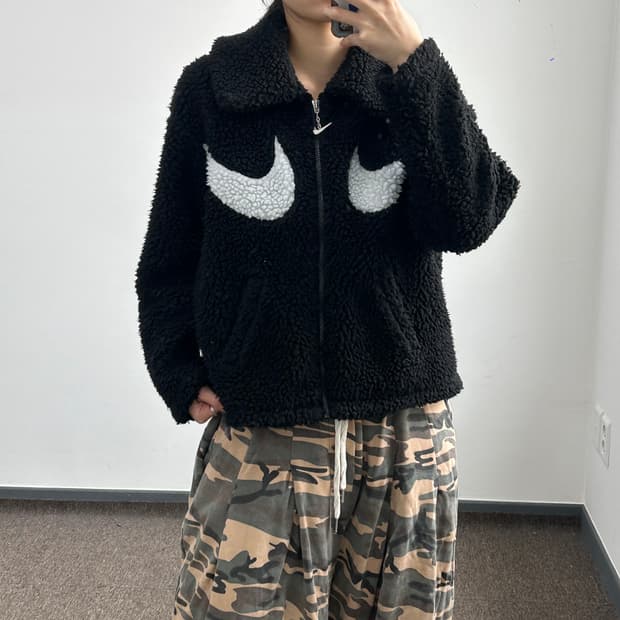 Nike 나이키 더블 스우시 블랙 후리스