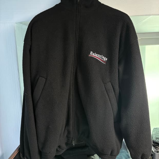 발렌시아가 폴리티컬 캠페인 웨이브로고 플리스 집업 1사이즈 새상품 