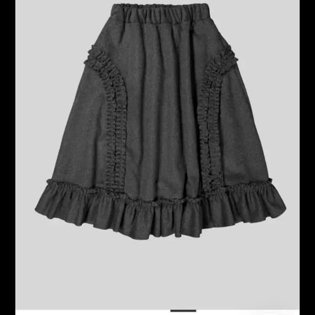 급처) 생긴스튜디오 러플 울 스커트 챠콜