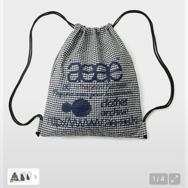 aeae WEB LOGO CHECK GYM SACK [BLUE]