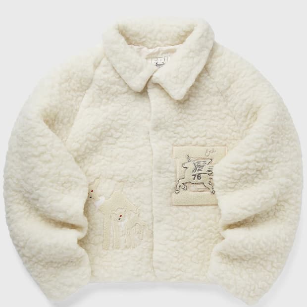 [M]이알엘 ERL 바시티 시어링 자켓/오트밀