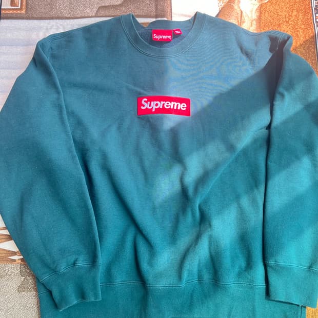 정품 슈프림 박스로고 다크파인 크루넥 XL