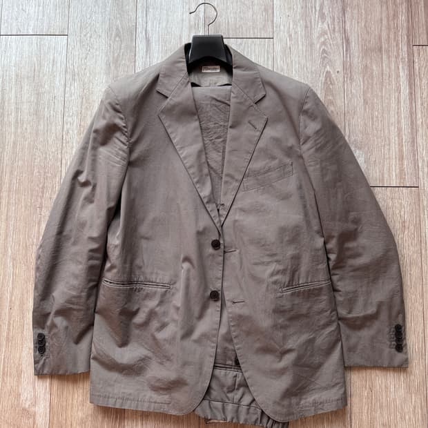 카모시타 그레이 코튼 투피스 셋업 46 