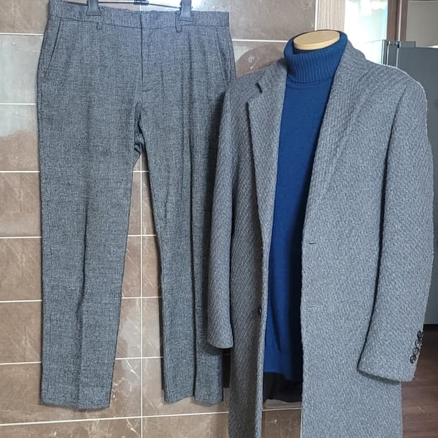 (남성100사이즈) 지오지아 헤링본 코트