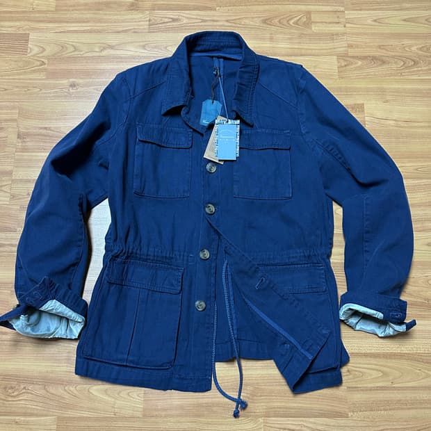 [새제품] 이태리 카미치시마 가먼트다잉 캔버스 필드자켓 IT52