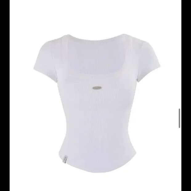 킴서울 111 라운드스퀘어 숏 슬리브 화이트