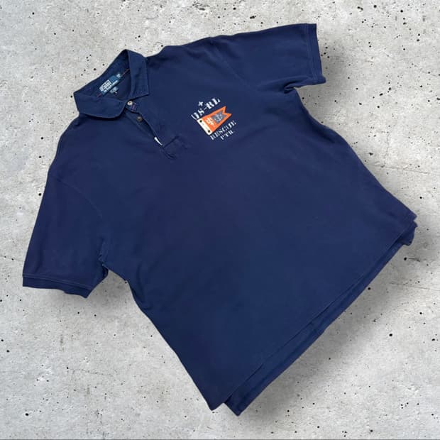 [2XB] 폴로 랄프로렌 패치 빅사이즈 네이비 반팔 폴로티셔츠 B647