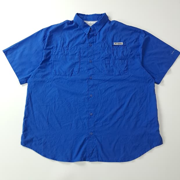 CJ890 2XL 콜롬비아 PFG 투포켓 블루 반팔 셔츠 남방