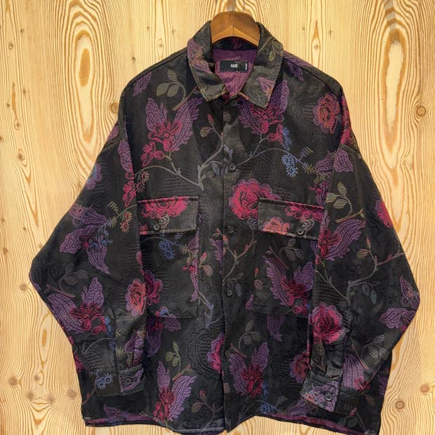 하레 플라워 자카드 셔츠 자켓