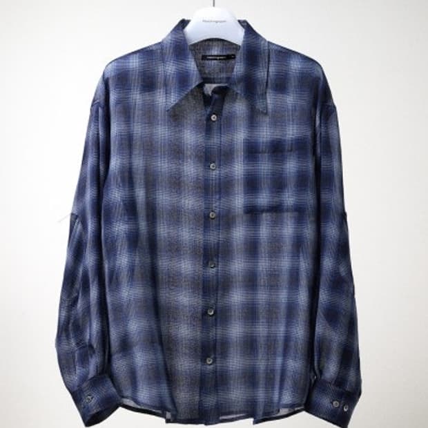 archive shirt v2 wool check blue m