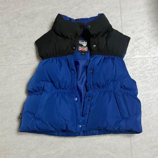 Gola 블루 크롭 패딩 조끼