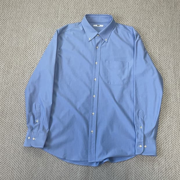 유니클로 솔리드블루 옥스포드 셔츠 J03478