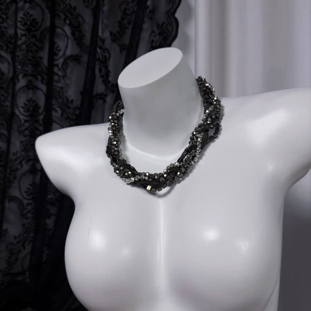 ༒ NECKLACE 002 볼드 믹스 멀티 체인 네크리스