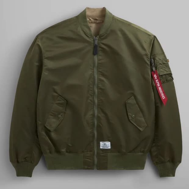 알파인더스트리 MA-1 플라이트 자켓 OG-107 그린/카키 리버서블 S