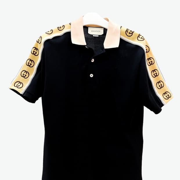 [S] 구찌 인터로킹 G 스트라이프 카라티 반팔