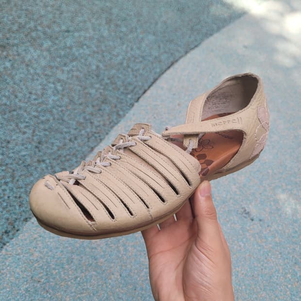 머렐 ella 플랫 샌들 아이보리 eur 37 235