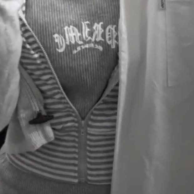 그레이 데일리펑크 와투케 선가든 상의셋 스트라이프후드집업