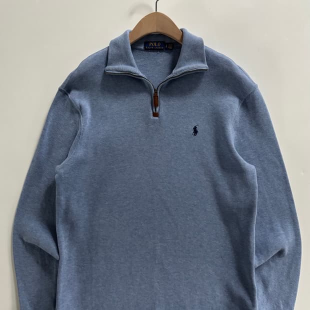 Polo 폴로 랄프로렌 신형 스카이블루 컬러 코튼 하프집업