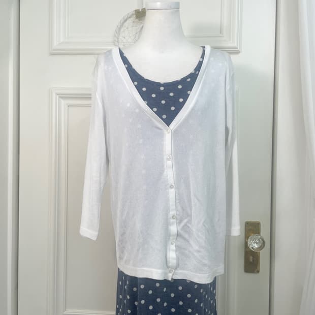 white basic summer cardigan(size-LL)