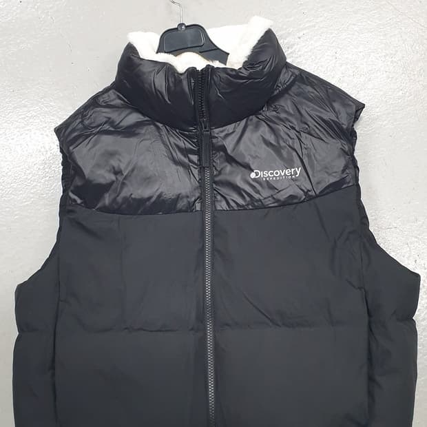 디스커버리 크롭 패딩 조끼 95 블랙
