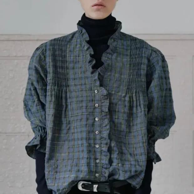 비아플레인 빅토리아 프릴 블라우스