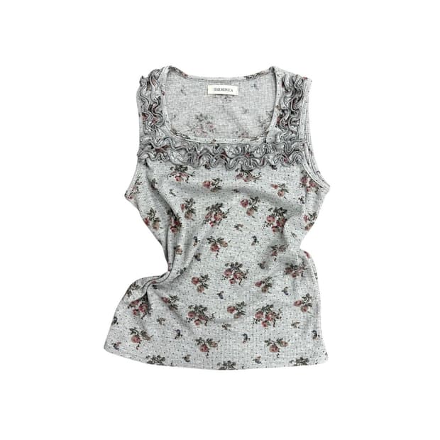 Flower Neck Detail Sleeveless Top