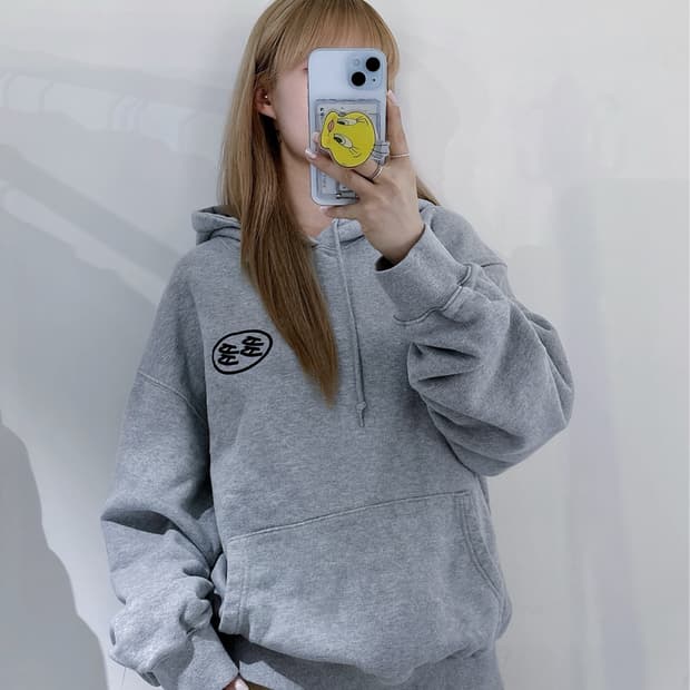 다다이즘 스몰로고 그레이 후드