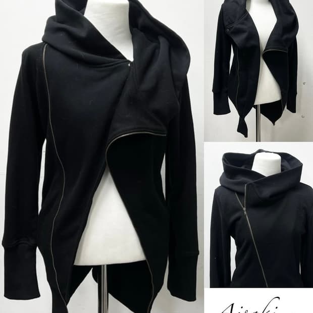 aisaki 버튼 하이넥후드집업 아이사키 헬무트렝 릭오웬스