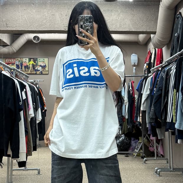 빈티지 오아시스 투어 기념 반팔 티셔츠 S108