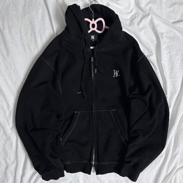 우알롱 절개라인 후드집업