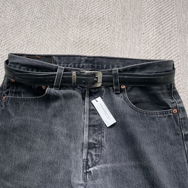 Louis feraud 실버버클 블랙 벨트