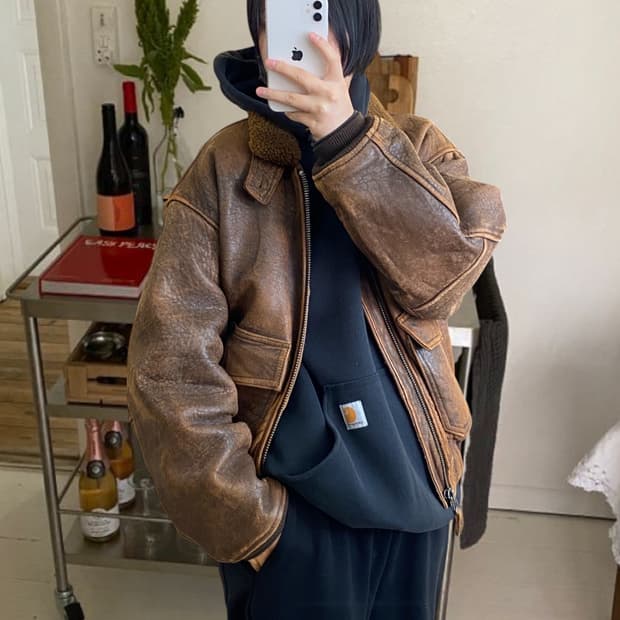 빈티지 레더 자켓 MADE IN USA (Man L) AA0945