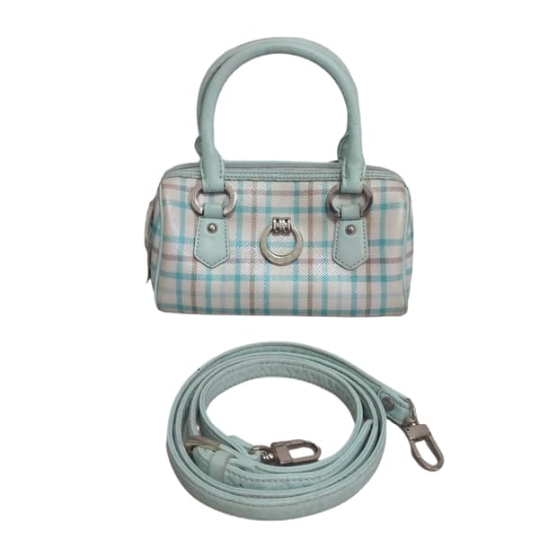 닥스 민트 체크 미니백 Y2K 