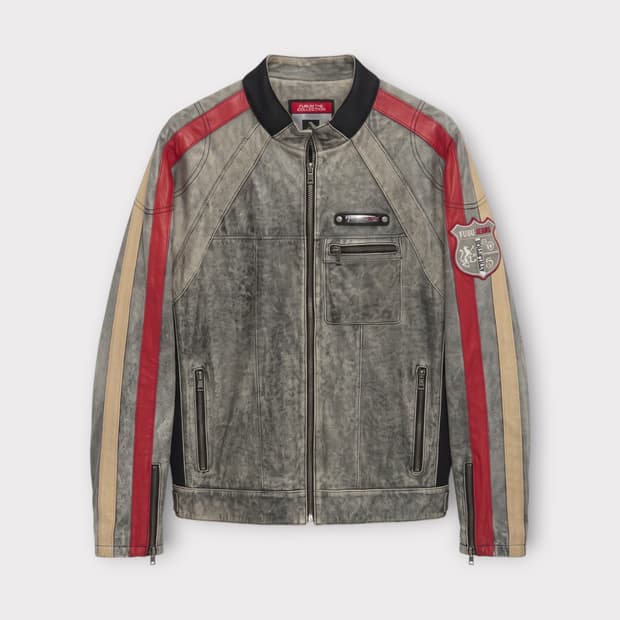 100/ FUBU 2004FW 산양가죽 더티워싱 레더자켓