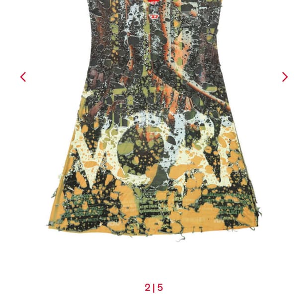 새상품) 디젤 D-Jena-Dev 옐로우 블랙 슬립 드레스 Diesel