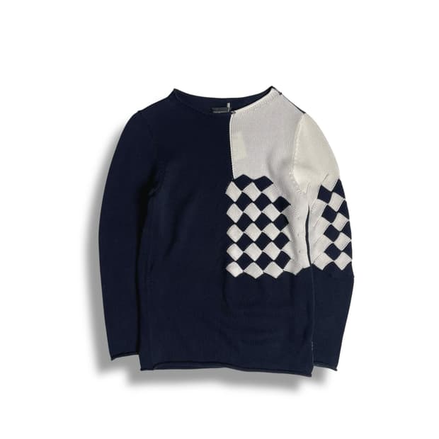 Emporio armani 체커보드 코튼 니트