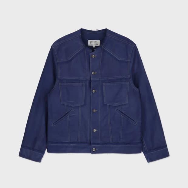 메종 마르지엘라 몰스킨 카라리스 디스트레스드 자켓 L 