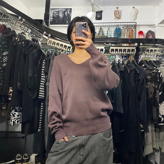 Christian Dior Monsieur 자수 브이넥 오버핏 니트