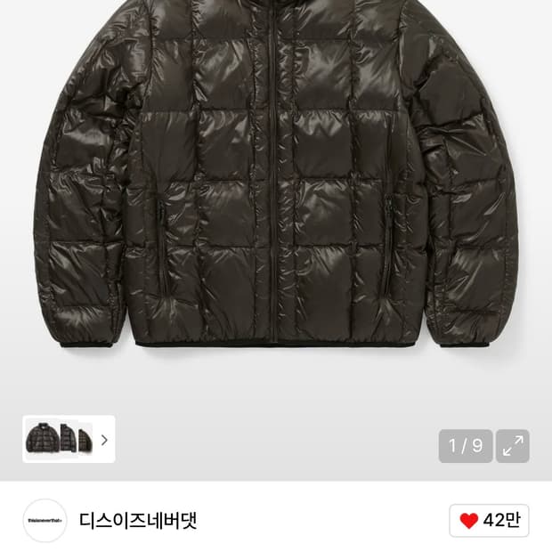 디네댓 퍼텍스 라이트 다운 자켓 브라운 블랙 L