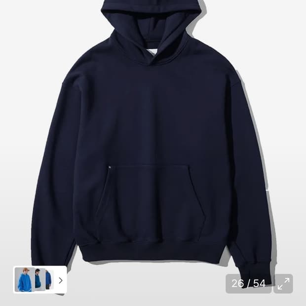 인템포무드 네이비 후드티