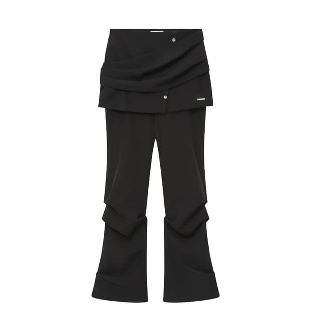 미세키서울 Draped shirt skirt pants SET BLACK