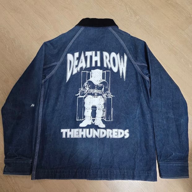 더헌드레드 X 데스로우레코드 데님 프리즌 자켓 M