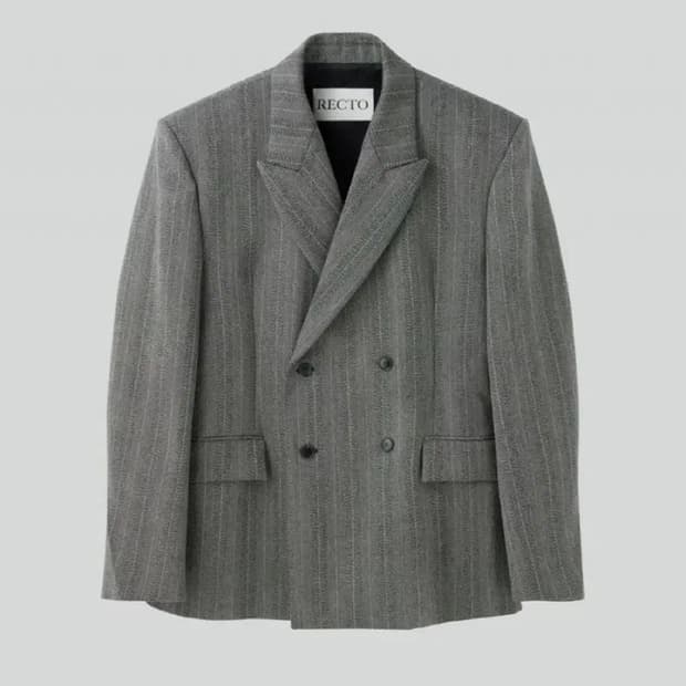 [M] 렉토 브로큰 헤링본 더블 브레스트 아워클래스 체크 블레이저 자켓