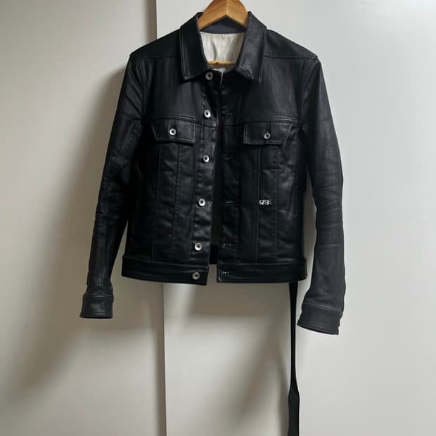 릭오웬스 다크쉐도우 코팅 코티드 트러커 자켓 삽니다