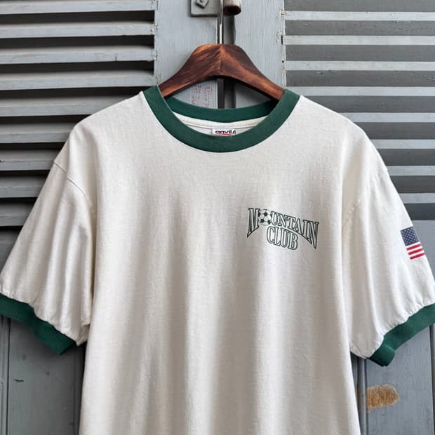 [L]USA 빈티지 Mountain Club 링거 티셔츠