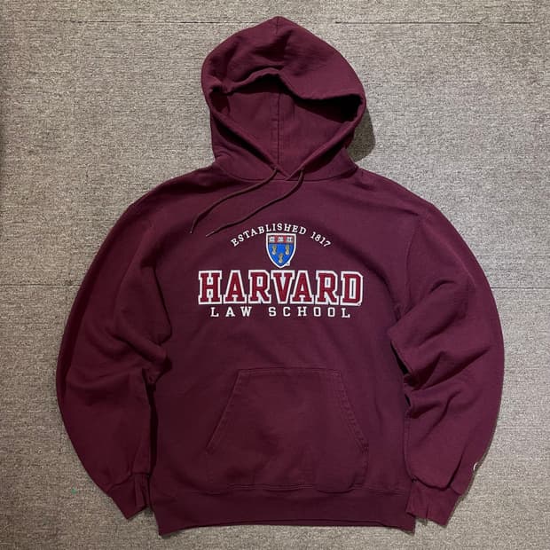 (M) Champion 챔피온 하버드 유니버시티 자수 패치 후드티
