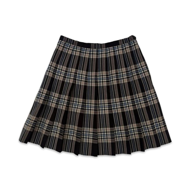 빈티지 Eastboy 체크 레이어드 플리츠 미니 스커트