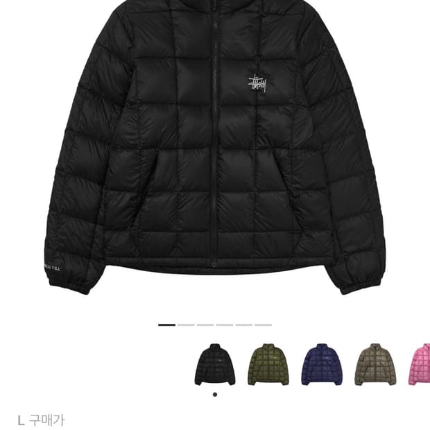 [L] 25FW 스투시 미드웨이트 푸퍼 블랙
